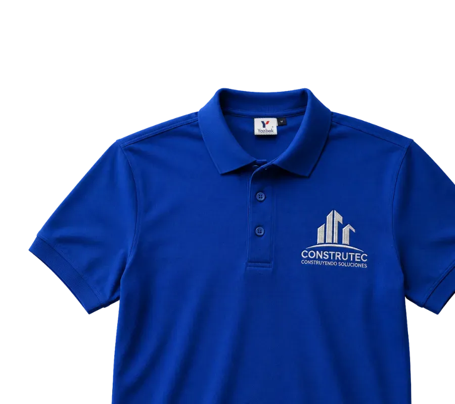 Polo azul bordado con logo