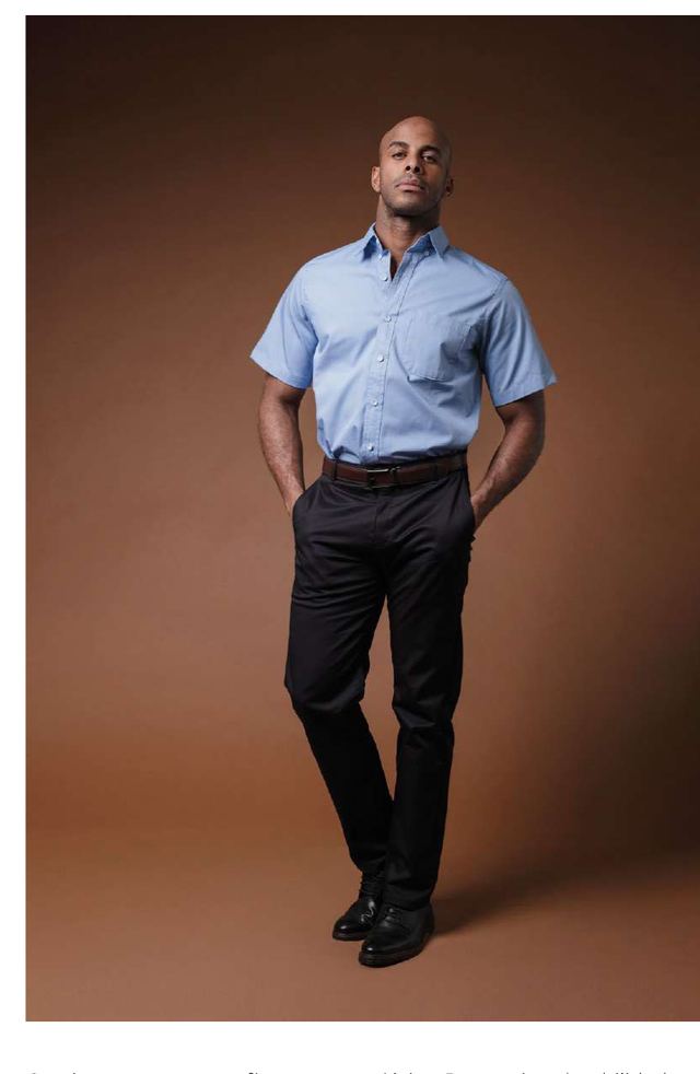 Camisa Gabardina Bibo color azul claro, modelo caballero