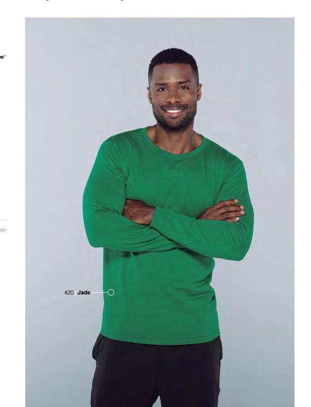 Playera Yazbek C0304 caballero manga larga color jade