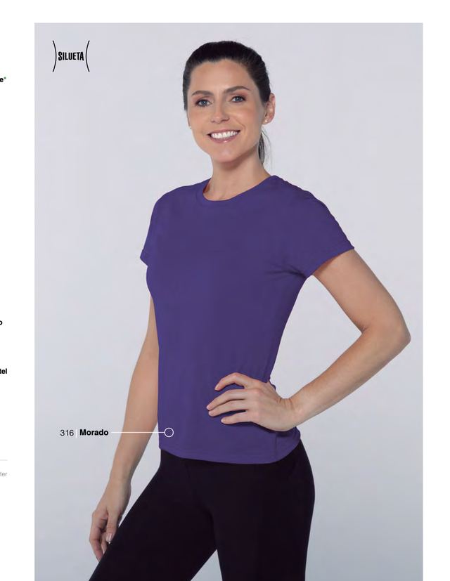 Playera Yazbek D0300 dama con silueta color morado