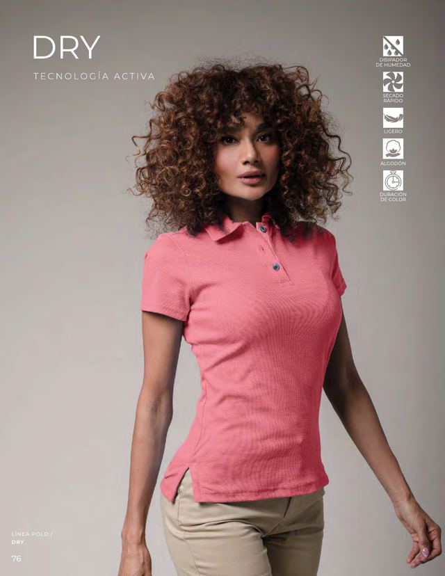 Polo Dry Bibo color rosa, modelo dama