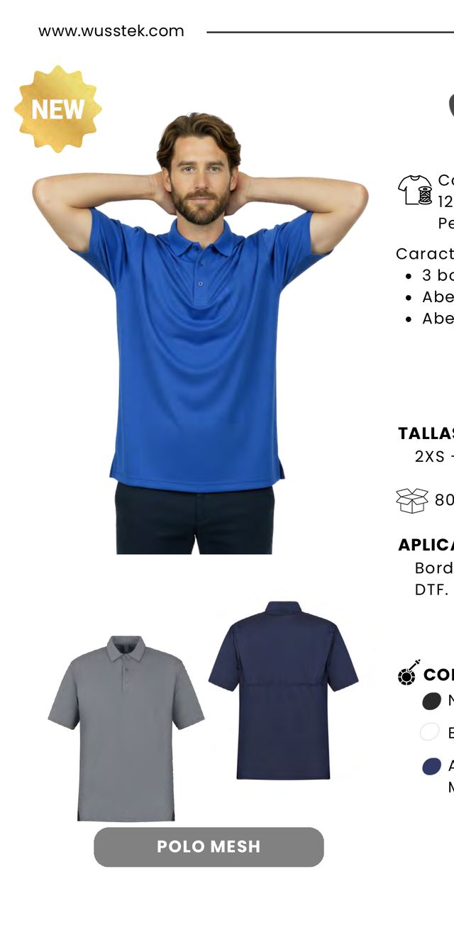 Polo Mesh Wusstek azul rey