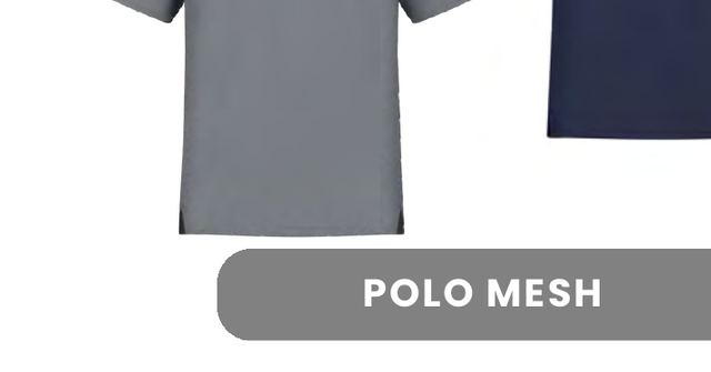 Polo Mesh Wusstek en gris carbón y azul marino