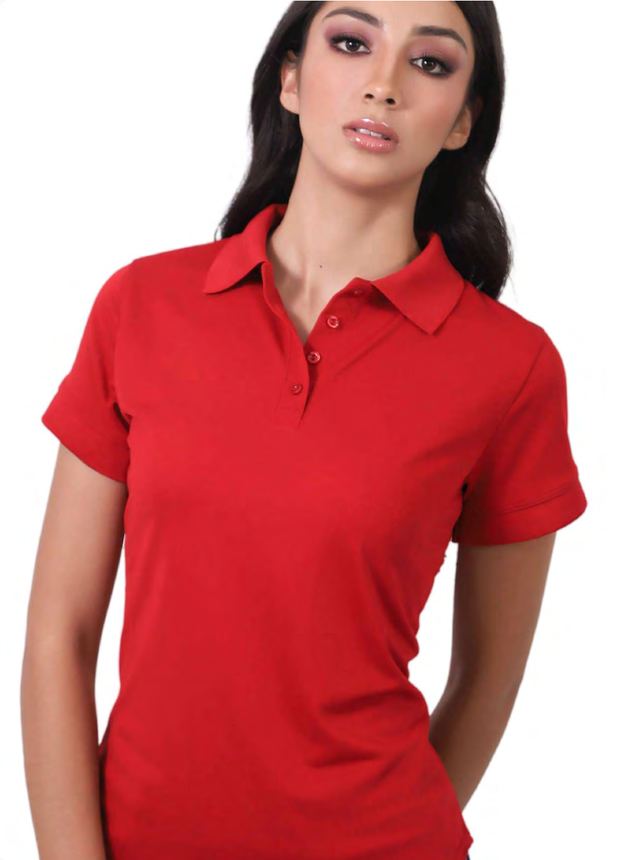 Polo Novara 9008D dama color rojo, vista frontal
