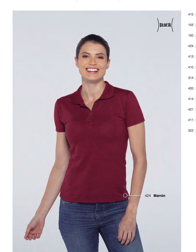 Polo Yazbek D0550 dama con silueta color marrón