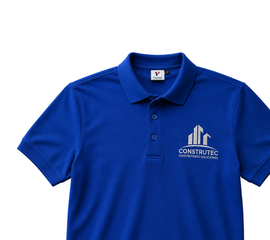 Polo azul bordado con logo